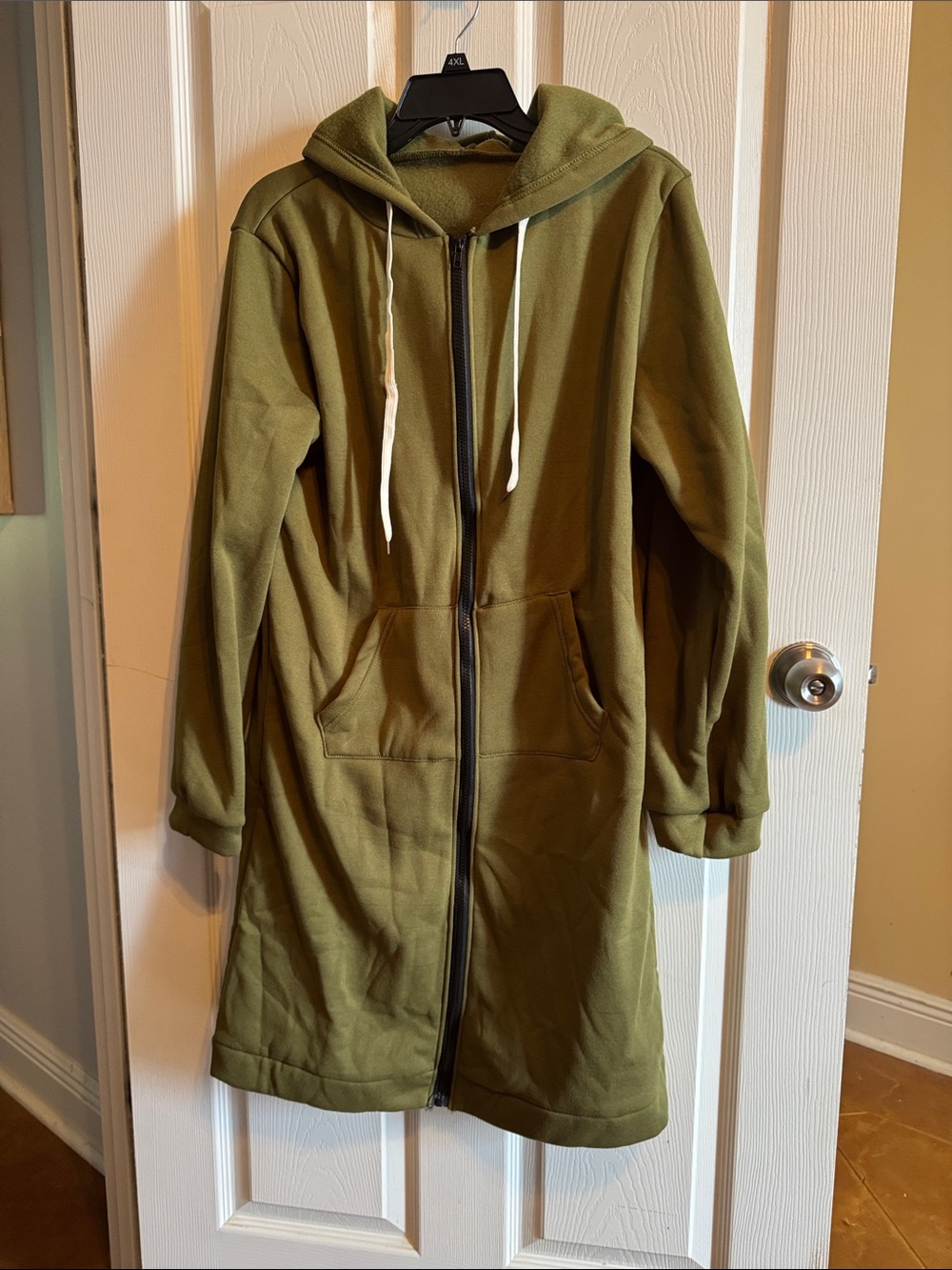Source Unknown Olive Green Hooded Zip-Front Utility Jacket - Women